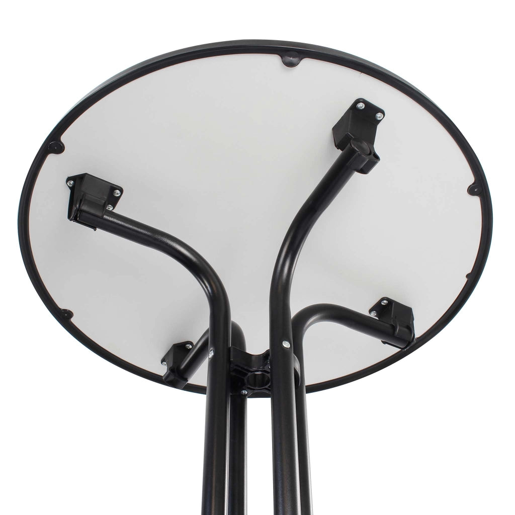 Toboli Tavolo alto da bar rotondo pieghevole nero Ø 80 cm h 110 cm per interno ed esterno