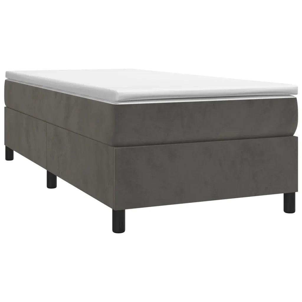 Giroletto a Molle con Materasso Grigio Scuro 80x200 cm Vellutocod mxl 123854