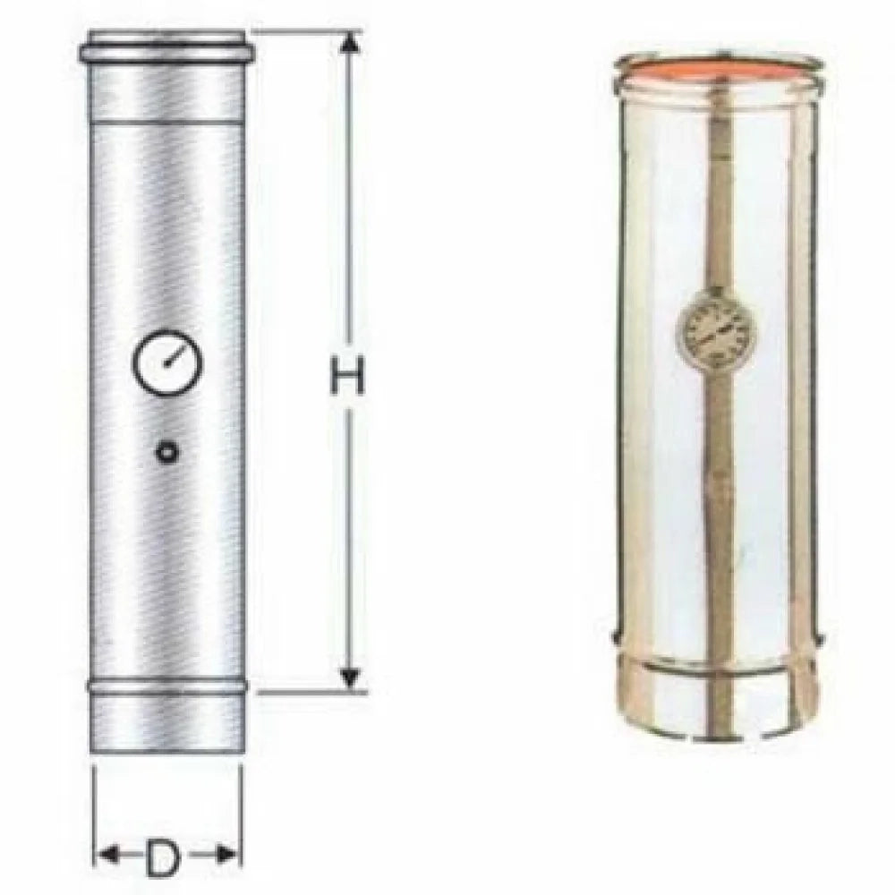Inox mono parete aisi 316 modulo rilevamento fumi d.140 in b08x9