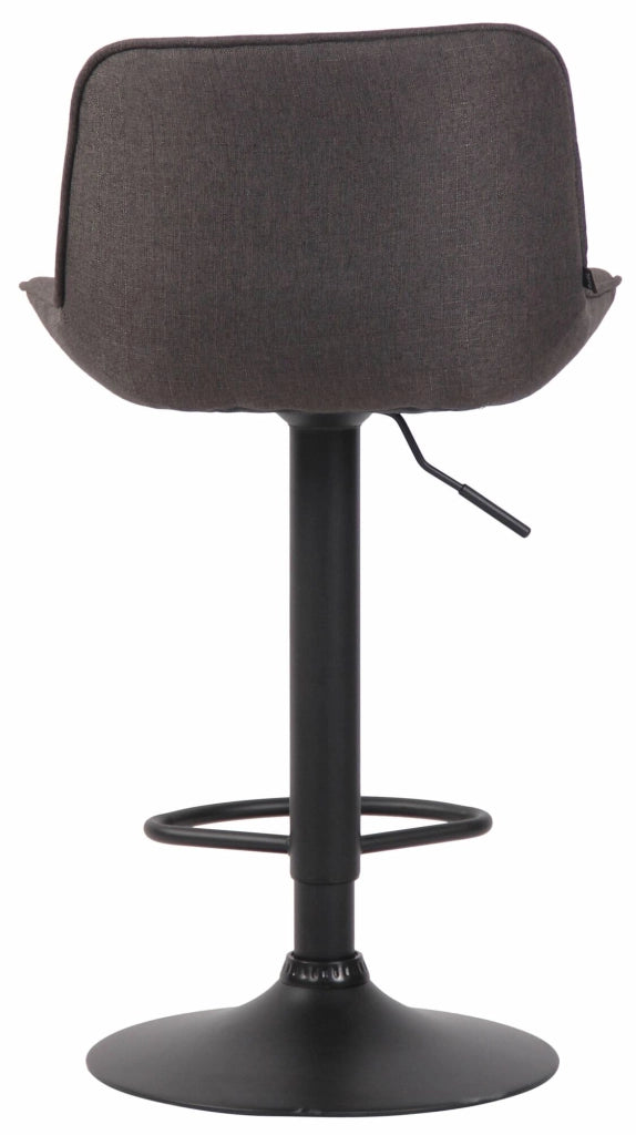Set di 2 sgabelli da bar Lentini in tessuto grigio scuro,nero