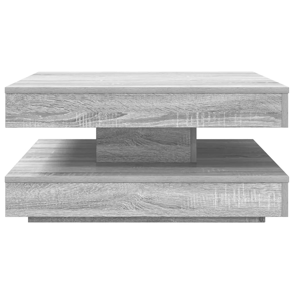 Tavolino da Caffè Girevole a 360 Gradi Grigio 70x70x34,5 cm 858484