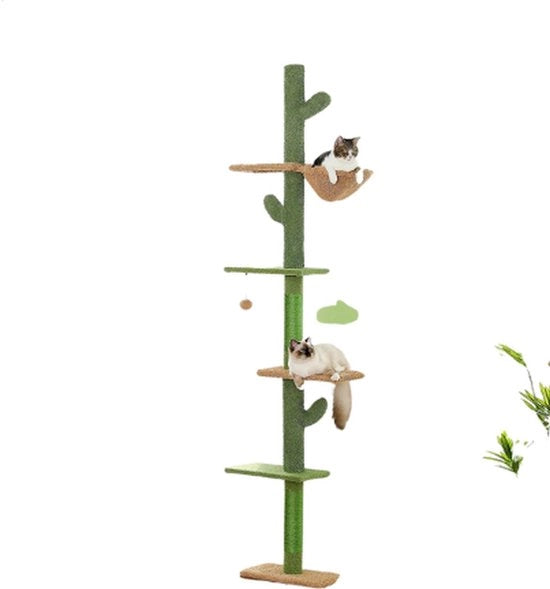 Sostegno per gatti - Sostegno per gatti grandi - Albero da arrampicata regolabile - Sostegno fino al soffitto