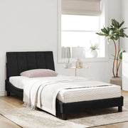 Letto con Materasso Hanko Nero 100x200 cm in Velluto 3208582