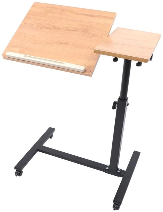 Bureau Rotante 360° con Ruote - Tavolo Ergonomico Regolabile in altezza da 58 a 90 cm