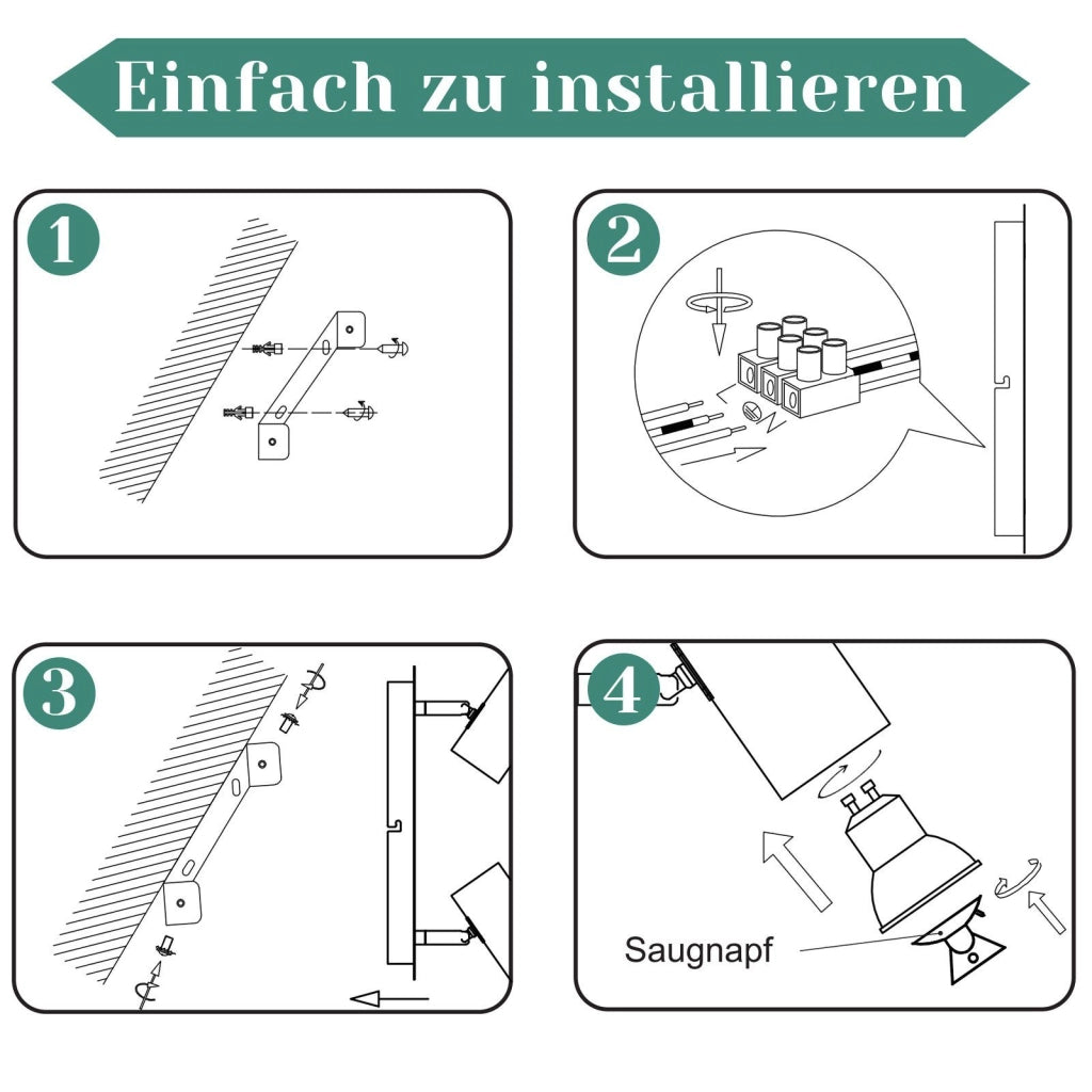 ZMH Faretto da soffitto nichelati 2 luci GU10 orientabili 330° design moderno per corridoio