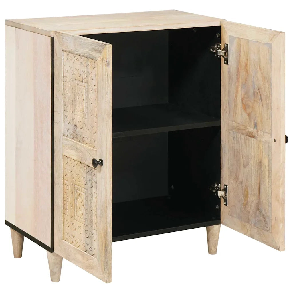 vidaXL Credenza Bianco 60 x 33 x 75 cm legno massello di mango