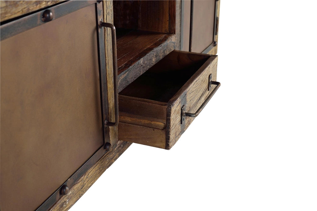Mobiletto TV in legno di recupero e metallo