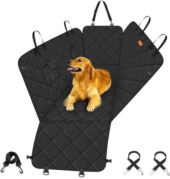 Doccia Auto per Cani, Protezione Posteriore Auto, Protezione Acqua e Urto per Posteriore Auto con Protezione Lato e Cinture di Sicurezza, Doccia per Cani Auto, 137 x 147 cm