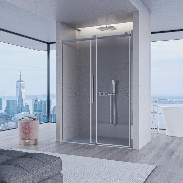 Porta Parete Doccia 160 cm 1 Anta Scorrevole in Cristallo Trasparente 8mm H195 Bonussi Selina
