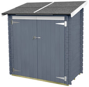 Casetta Box da Giardino per Attrezzi 155x85 cm con Porta Doppia Cieca in Legno Grigio