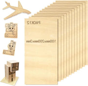 Set di 12 piastre in legno - multiplex balsa - 3 mm - modellismo - fai da te - pyrografie - lasergravure.