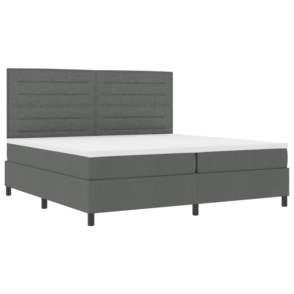 Letto con Rete con Materasso & LED Grigio Scuro 200x200 cm Tessuto