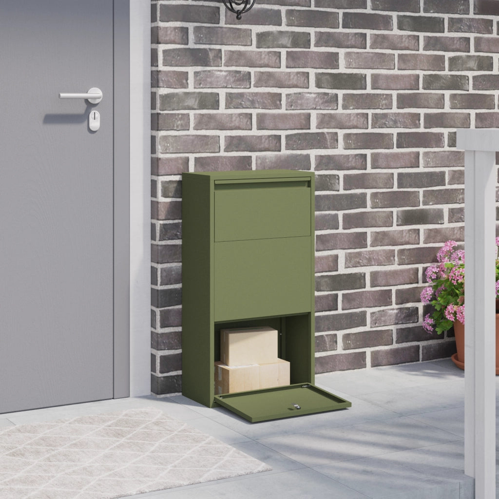 Cassetta Postale Verde Oliva 44x22x82 cm Acciaio