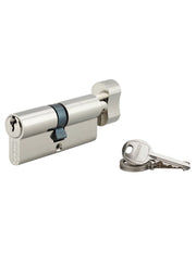 Cilindro europeo per serratura a pomolo SA  40Bx40mm, anti estrazione, nichel, 3 chiavi - THIRARD