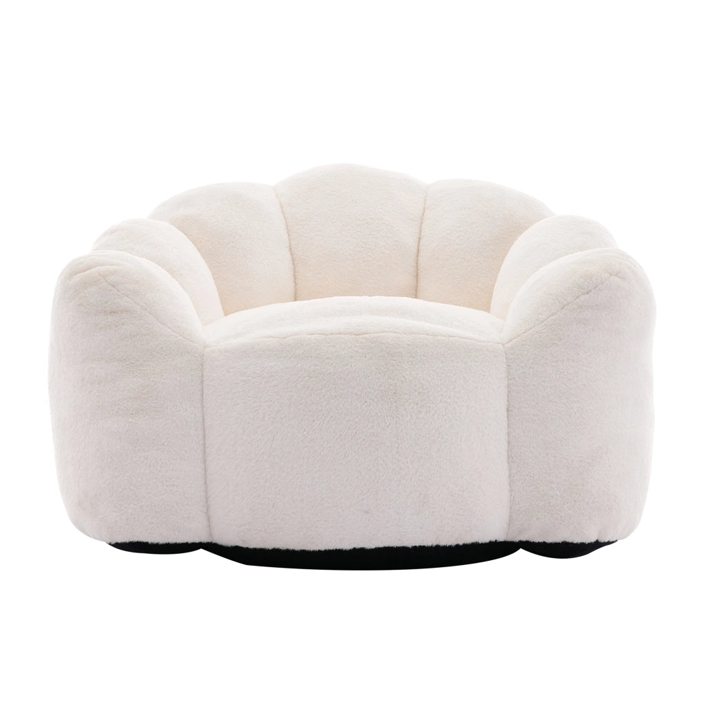 DIVANO Compatto a forma di loto in tessuto plush bianco