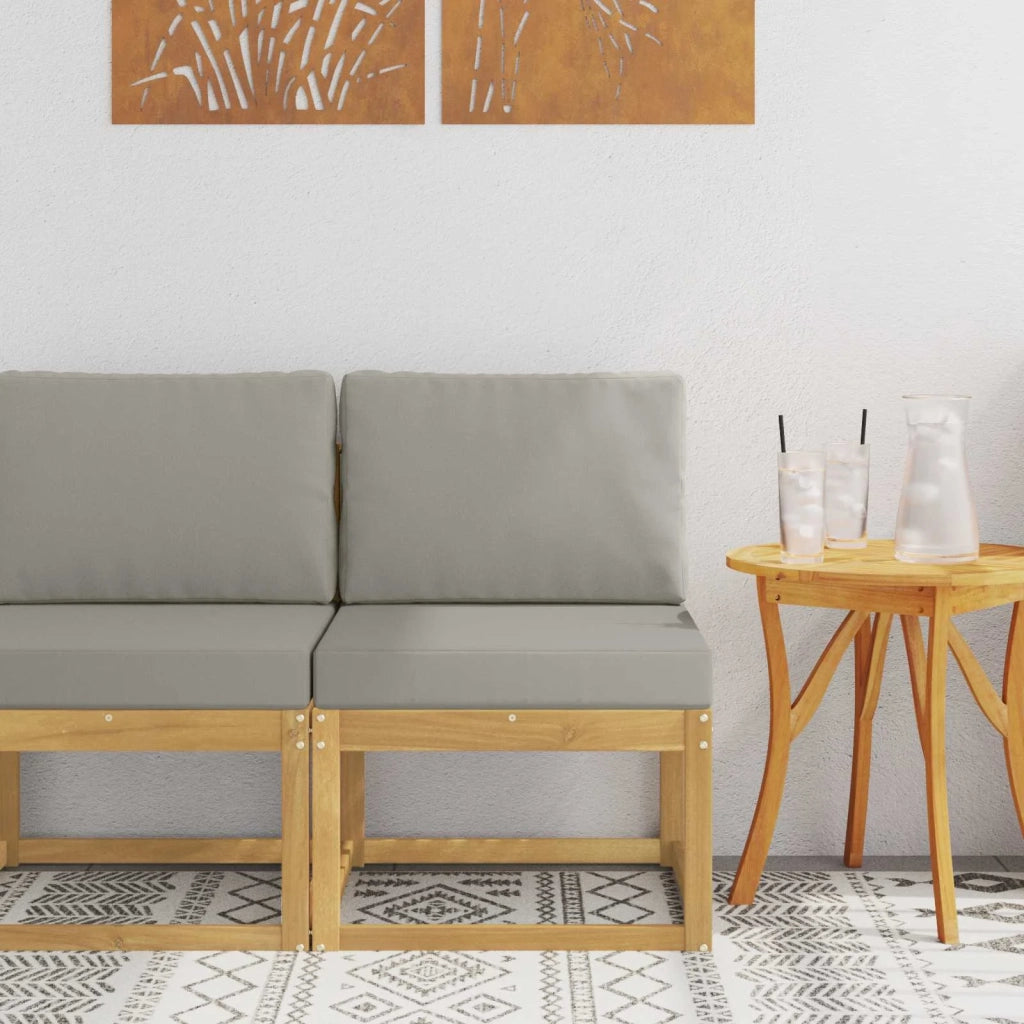 Set di divani da esterno Bianco e Grigio Chiaro 59 x 63 x 73 cm 901459