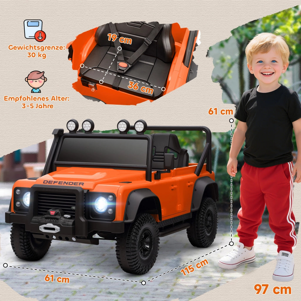 Auto Elettrica per Bambini ¨C zephmum ¨C Arancione con Telecomando e Luci LED