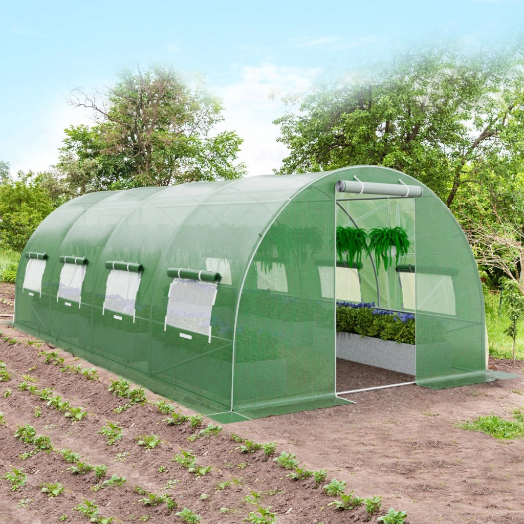 Serra per piante da giardino e letto da giardino rialzato zincato, Serra tunnel per orto verde e orto rialzato-Giardinaggio