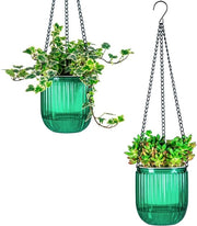 Pannelli per piante autoirriganti 4,5" per interni, 2-pack con fori di drenaggio, piccole ciotole per piante appese, contenitore per piante, livello dell'acqua visibile, hanger per piante