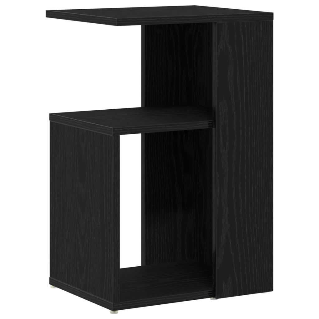Tavolino  Nero Rovere 36x30x56 cm Legno ingegnerizzato