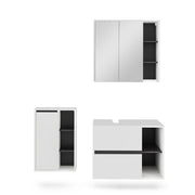 Vicco Set di mobili da bagno Bianco/Grigio 3 parti