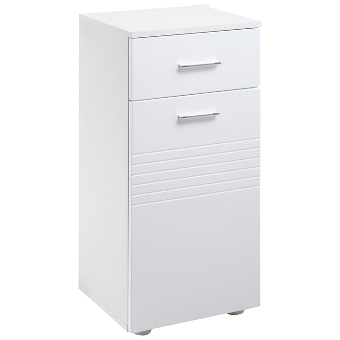 Mobile Bagno 1 Anta 1 Cassetto 35x30x77,5 cm in Legno Bianco