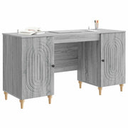 Scrivania | Tavolo da Ufficio Grigio Sonoma 142,5 x 50 x 75 cm Legno ingegnerizzato