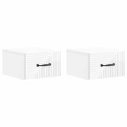 Mobiletto da notte a muro 2 pcs Bianco Lucido 34,5 x 33 x 20 cm
