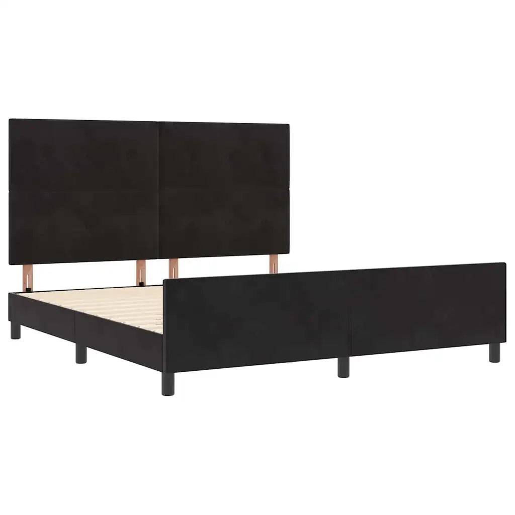 Letto a molle con testiera Nero 180 x 200 cm Velluto 3344959