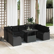 Set Divano da Giardino 10 pcs Nero Rattan in Polipropilene 3357266