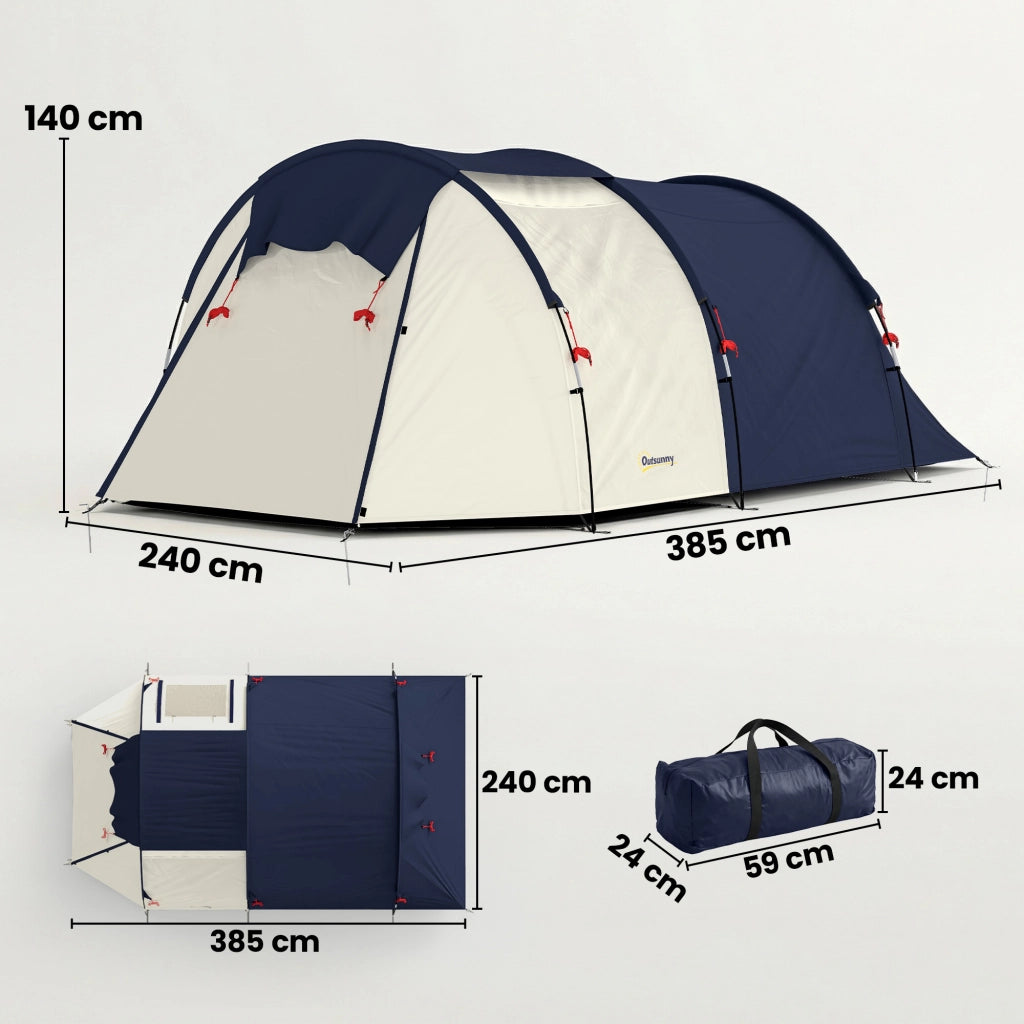 Tenda da campeggio 4 posti ¨C Minimal ¨C Grigio 3000 mm