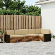 Set di divani da esterno 6 pz Naturale e Beige Poliestere 3384424
