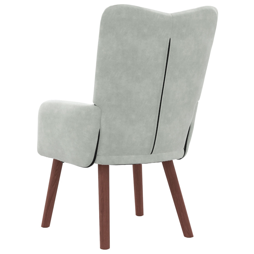 Poltrona Rilassante Grigio Chiaro in Velluto