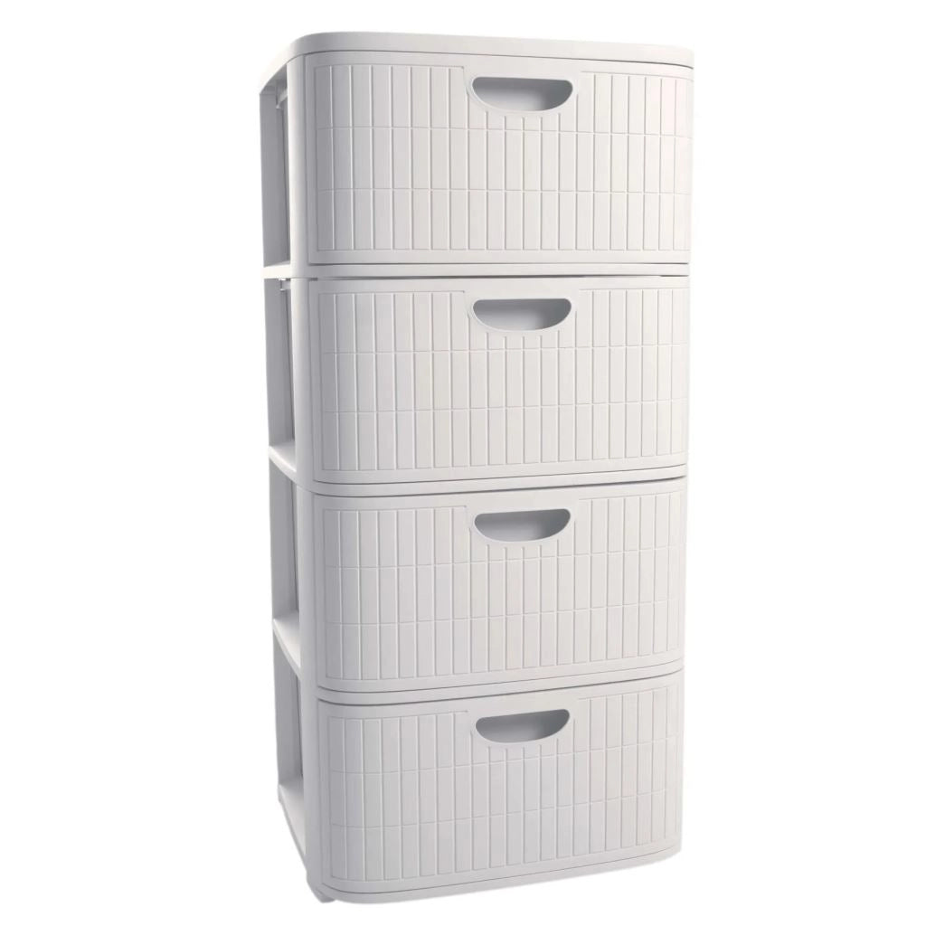 Cassettiera Domus 4 Cassetti Bianco Polvere 40 x 40 x 80 cm