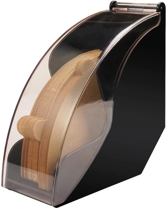 Sistema di contenimento filtro grande capacità - Filtro per caffè riciclabile - Porta carta - Porta tovaglioli - Design spazievolutivo - Materiale plastico ecologico - Sistema di contenimento filtro