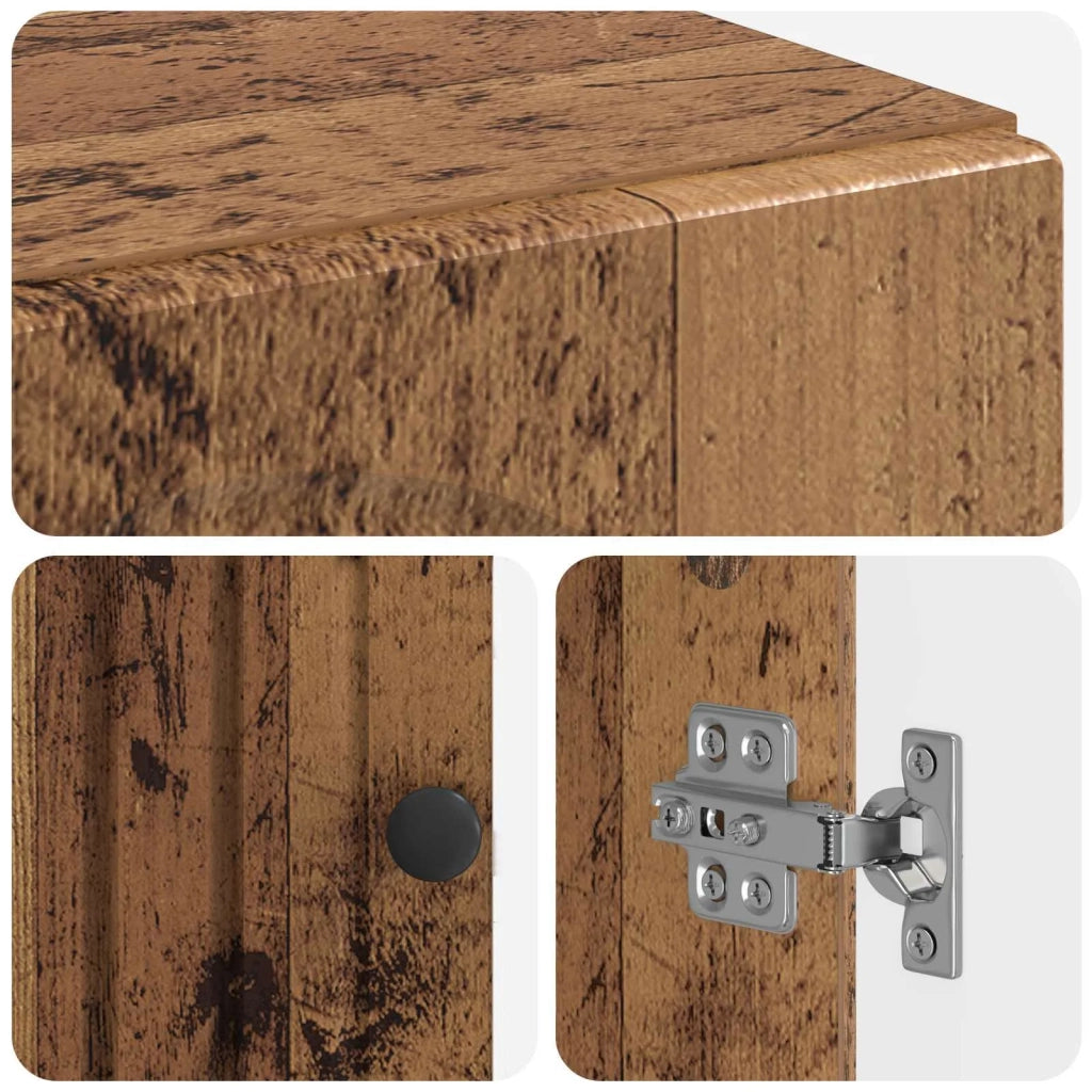 Mobiletto da Bagno ALKMAAR Legno antico 30 x 31 x 80 cm 896173