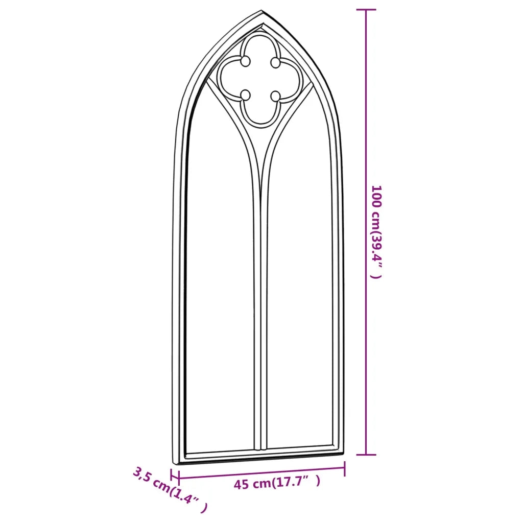 Specchio da Giardino Sabbia 100x45 cm in Ferro per Uso Esterno 318349
