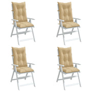 Cuscini Sedia Schiena Alta 4 Beige MÃ©lange 120x50x7 Tessuto
