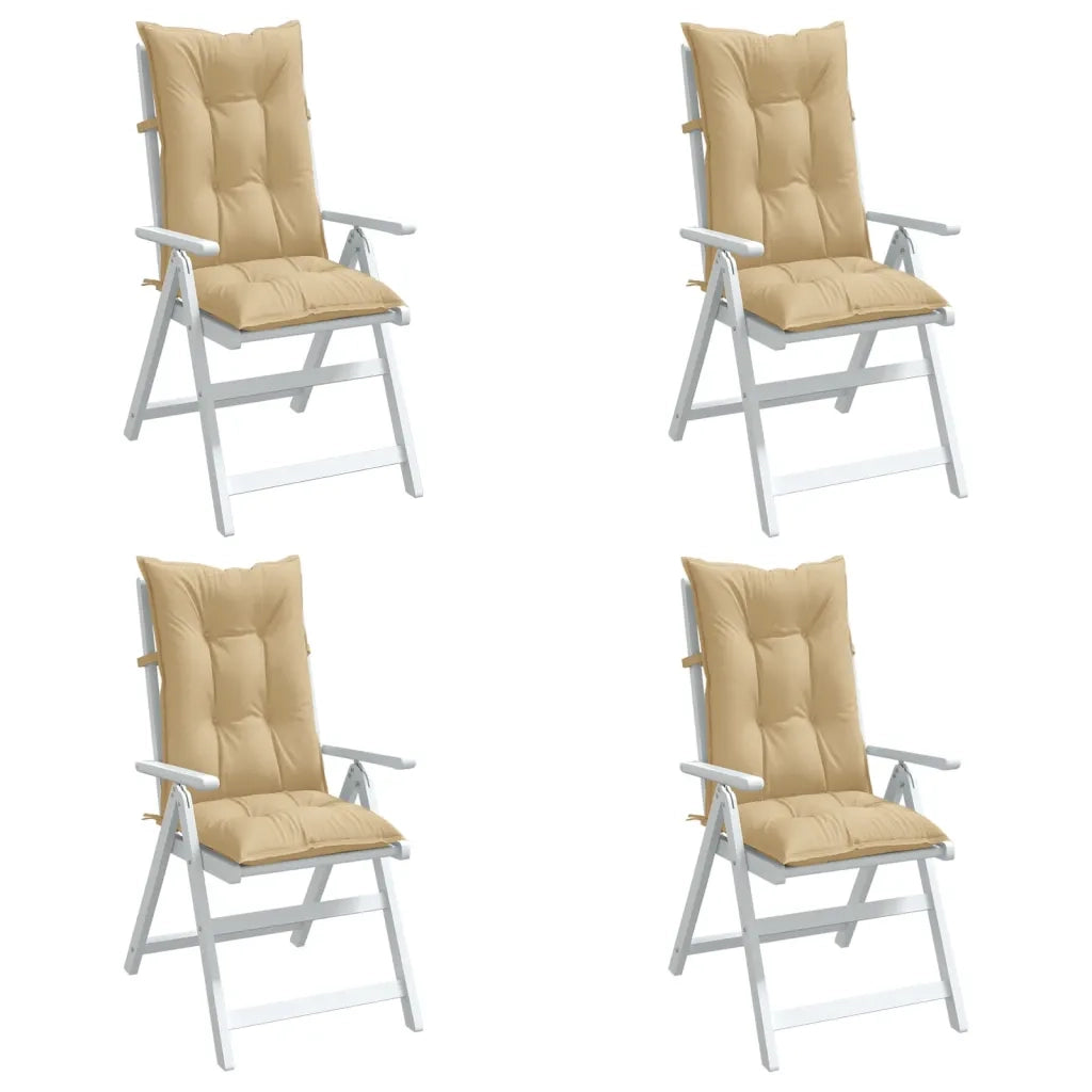 Cuscini Sedia Schiena Alta 4 Beige MÃ©lange 120x50x7 Tessuto