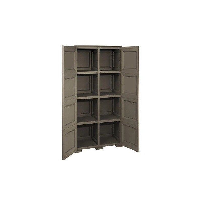 ARMADIO WENGÉ 2 ANTE 79X43X164 CM CON 8 SCOMPARTI – MOBILE ALTO CONTENITORE SALVASPAZIO PER ORGANIZZAZIONE CASA
