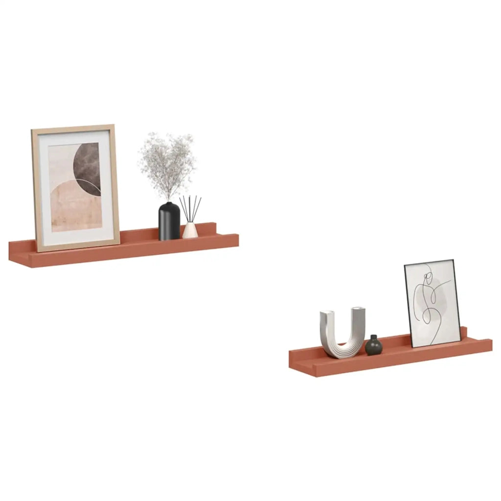 Scaffale da parete 2 pcs Rosso 40 x 9 x 3 cm Legno multistrato 42020001