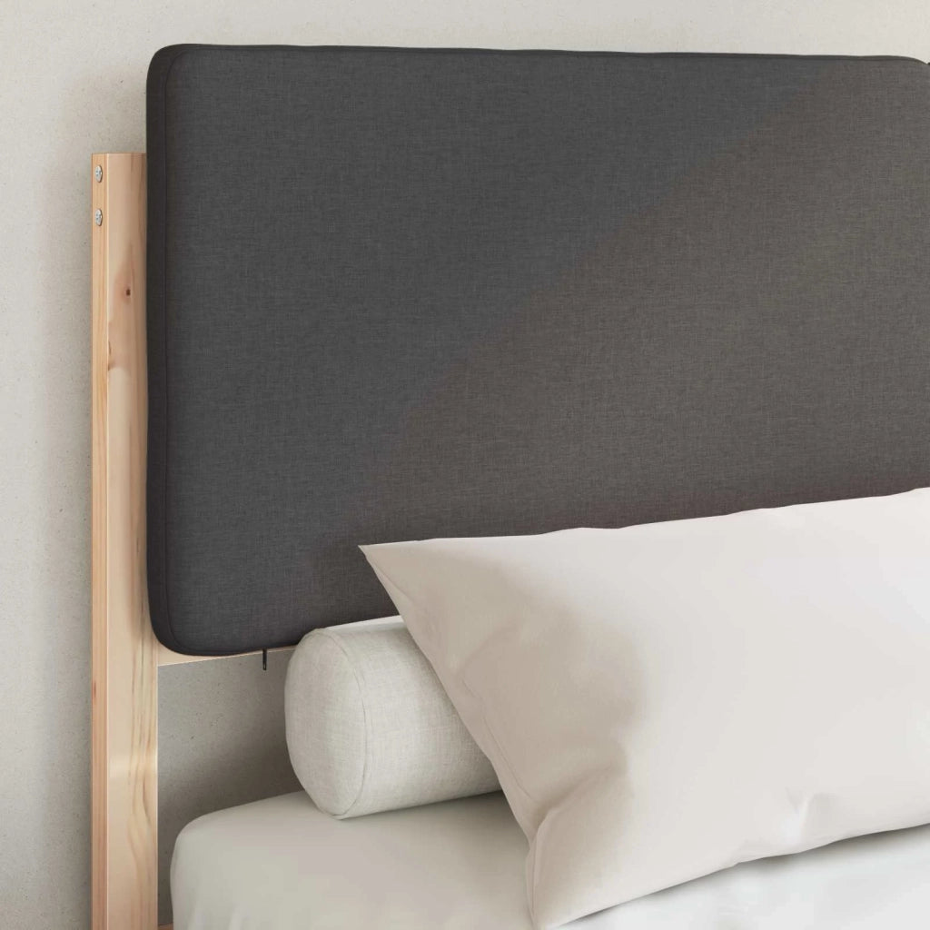 Letto con Testiera Rivestita Grigio scuro 120 x 190 cm