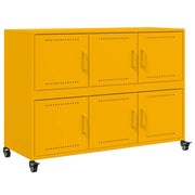 Credenza | Madia | Buffet da pranzo | Armadio da pranzo Giallo Senape 100,5x39x72 cm Acciaio Laminato a Freddo