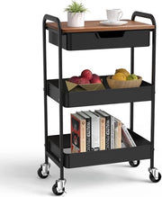 Trolley multifunzionale per cucina con tavolo e cassetti, carrello metallico per soggiorno e bagno