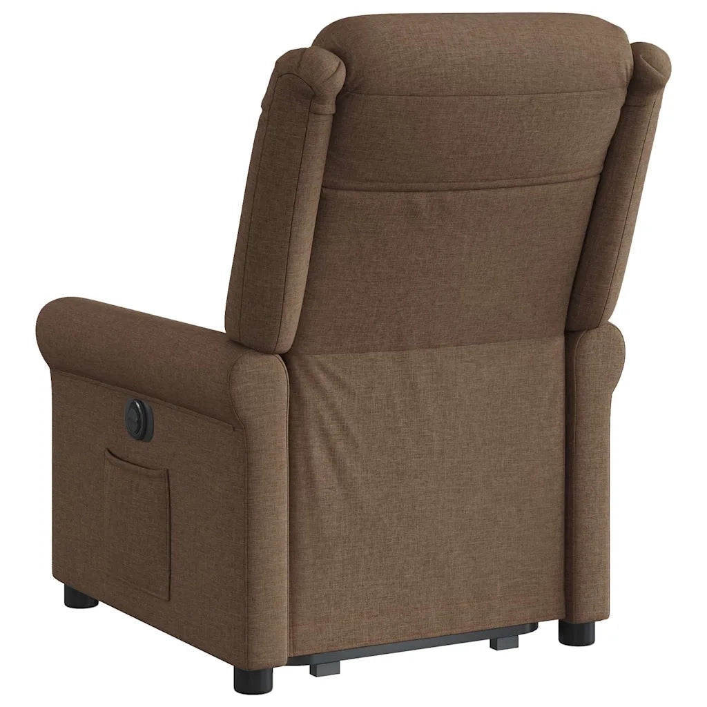 Poltrona Alzapersona Reclinabile Elettrica Marrone Tessuto 3303338