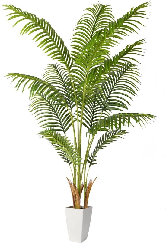Pianta Finta Grosse 150cm con 12 steli rimovibili, Pianta Finta di Palma Tropicale Grosse Dypsis Lutescens, Pianta Finta di Areca in Vaso