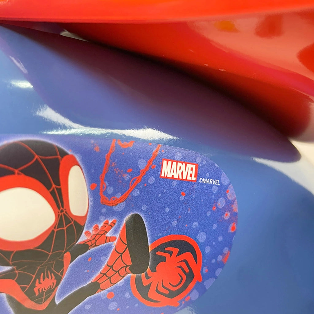 Triciclo a Pedali Primi Passi per Bambini 3 Ruote e Vano Contenitore Marvel Spidey Blu e Rosso