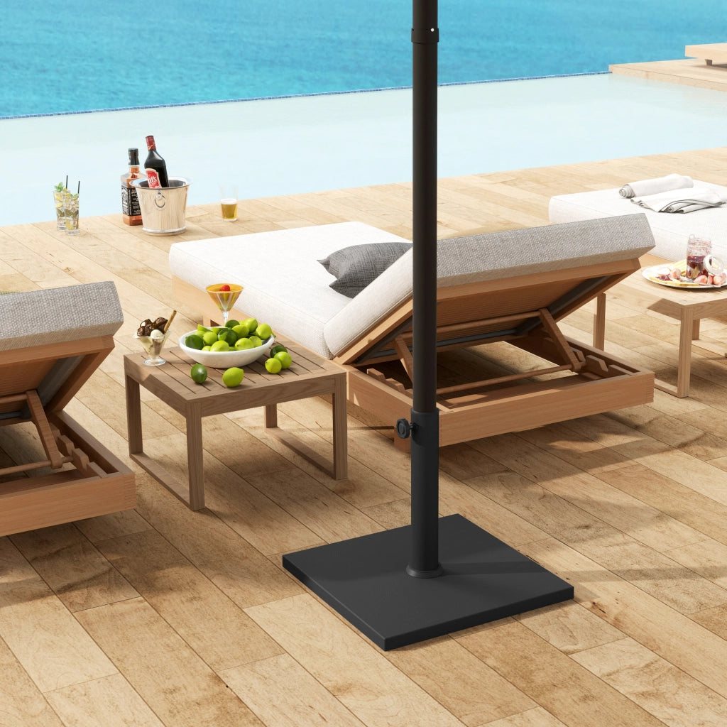 Base per Ombrellone Quadrata 44x44x30 cm da 14.5 kg  in HDPE e Cemento Nero