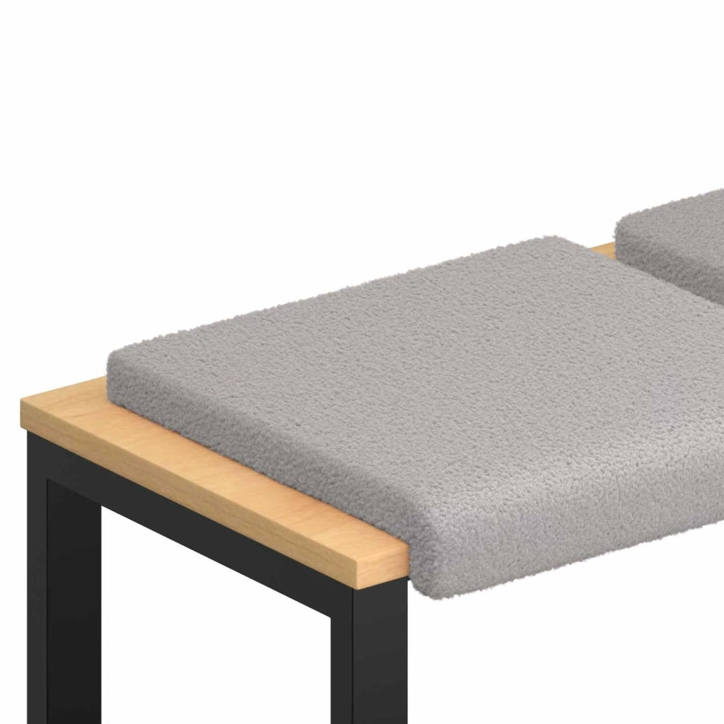 Cuscino per panchina 2 pcs Tessuto Sherpa Grigio Chiaro 42043072