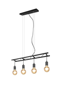 Lampada a Sospensione da Interno  E27 in Metallo Nero